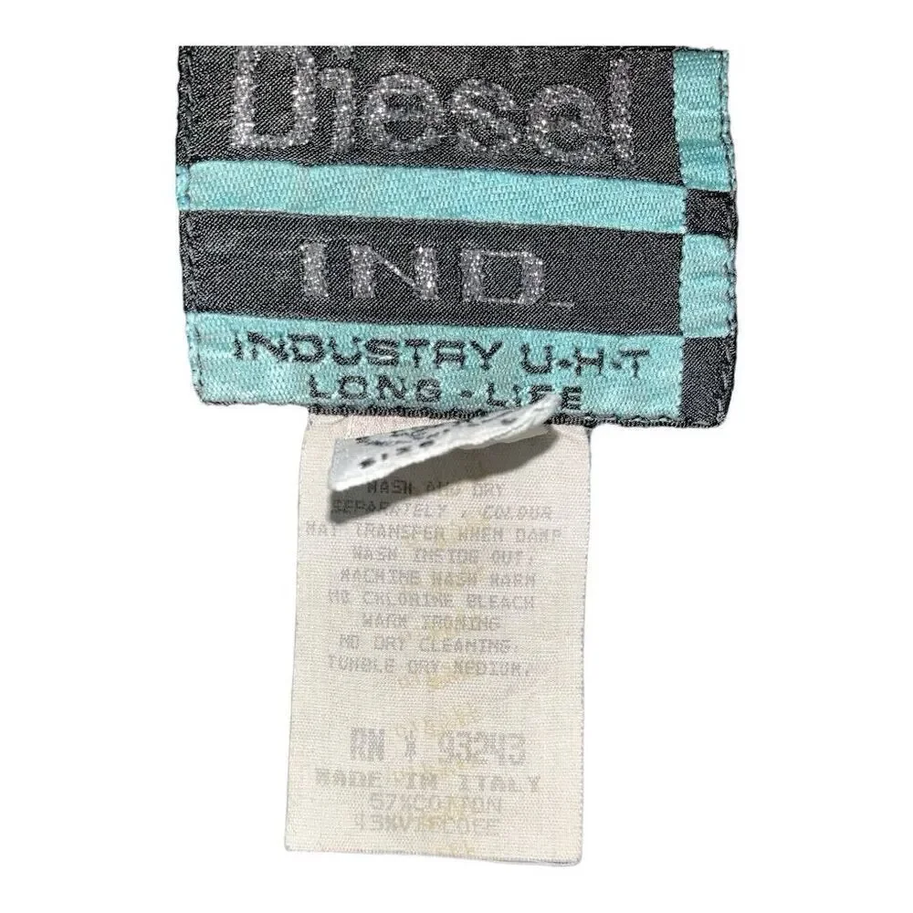 🖤 Diesel‎ Italy Satin Western Shirt | Size L | Black Luxe Rockstar Vibe